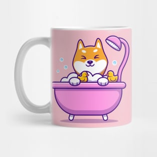 Cute Shiba Inu Bathing Mug